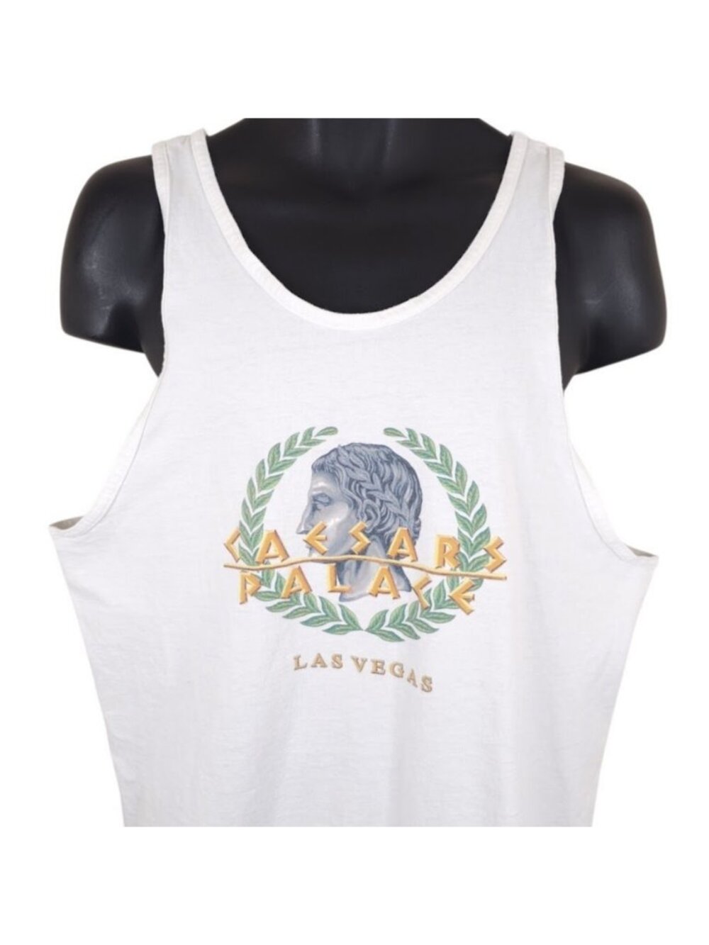Vintage Caesars Palace Tank Top Mens Size Large White 90s Vegas Travel Souvenir